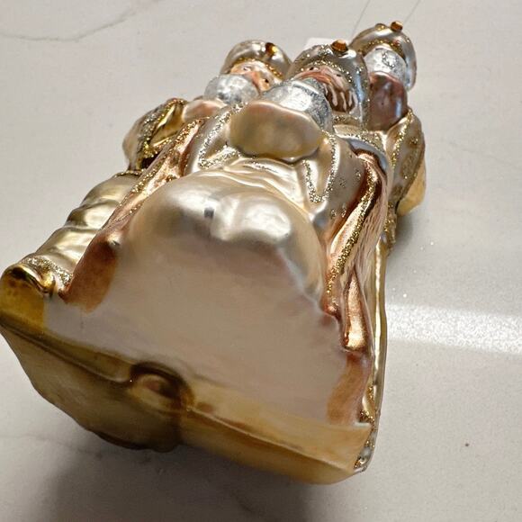 NWT Vtg Hand Blown Glass Three Wise Men Ornament: Silver & Gold, Made in Poland - Picture 5 of 7